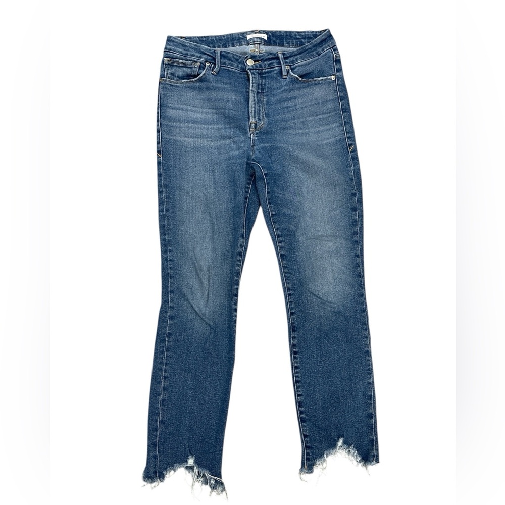 Women’s Blue Frayed Hem Jeans